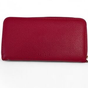 Kedzie Eclipse Red Pebbled Vegan Leather Wallet EUC